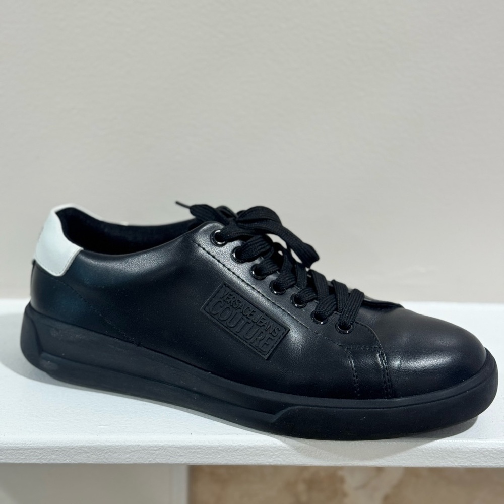 Versace Jeans Collection Black and White Minimalist Sneakers